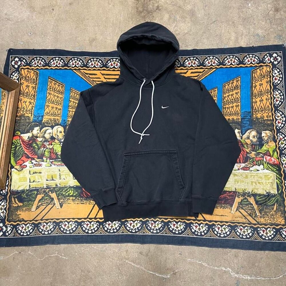 Black Nike lab hoodie Size small thick heavyweight solo swoosh oversized boxy
